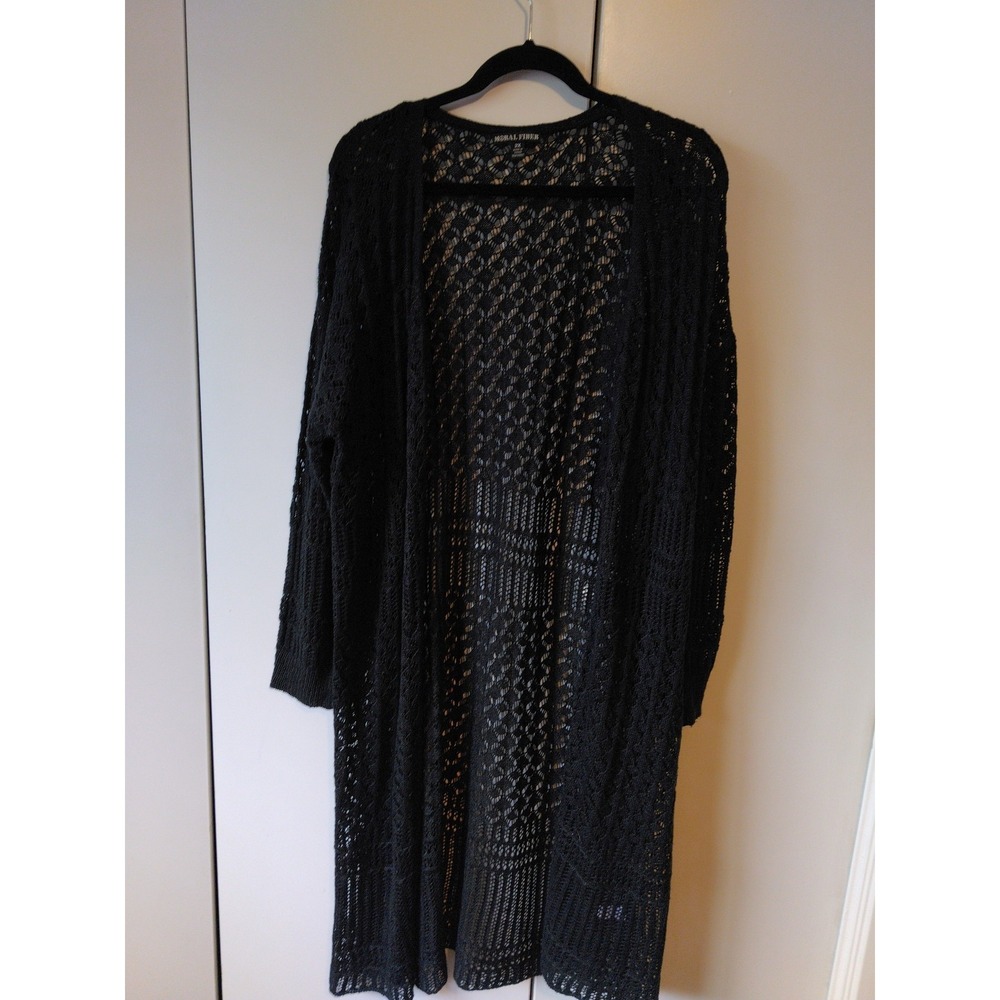 Women's Crochet  Open Front Cardigan Duster Size 2x Fits L/XL Boho Whimsigoth
